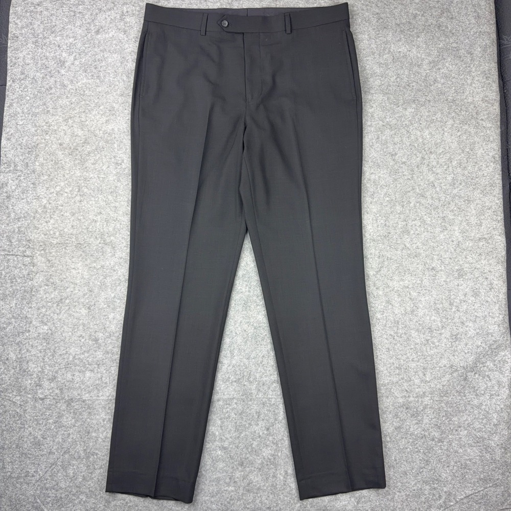 Brooks Brothers Pants Mens 38x32 Black Regent Fit BrooksCool Reda Wool Trousers